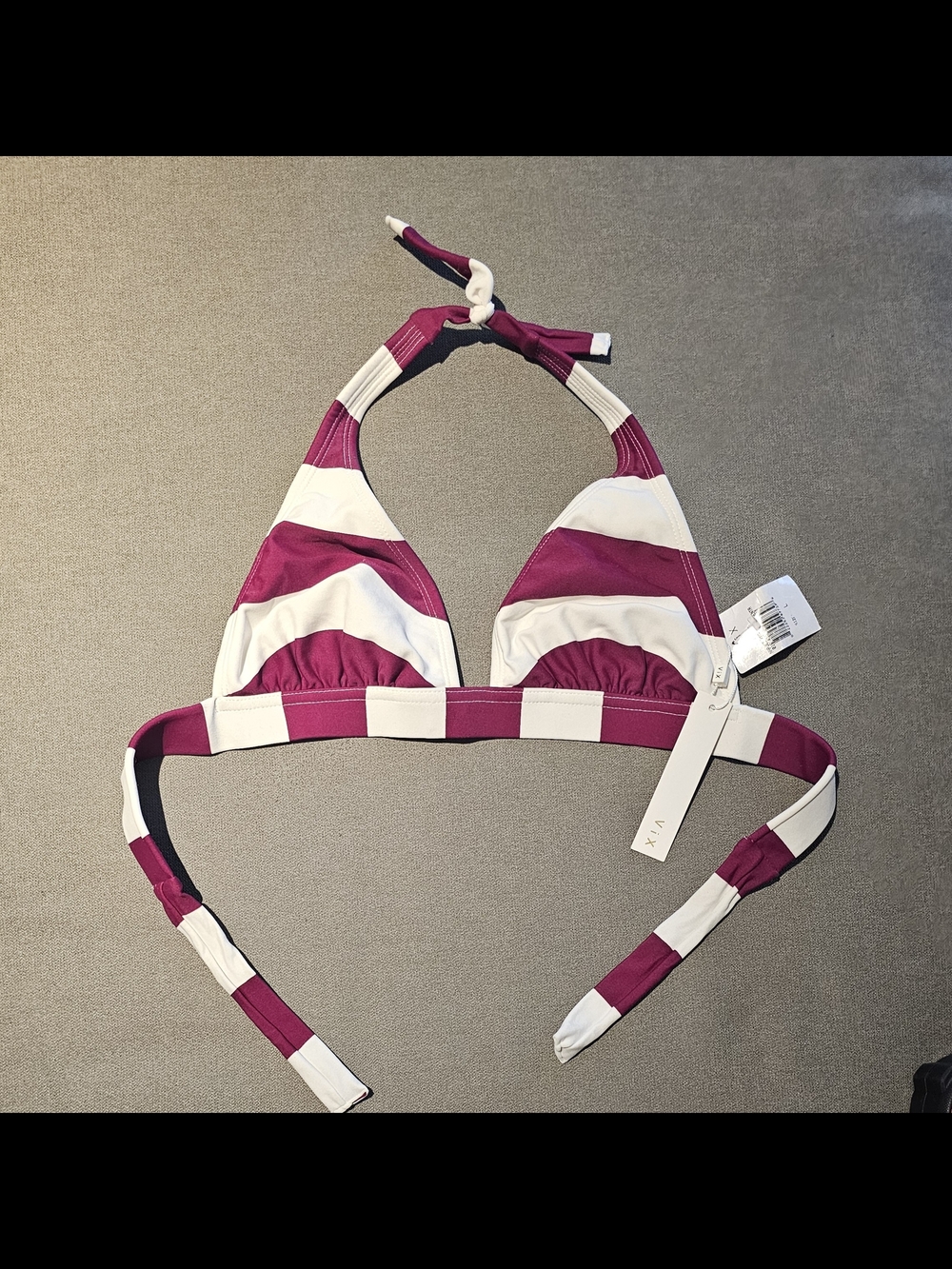 NWT ViX Paula Hermanny Napoli Eva Halter Bikini Top In Magenta Size L